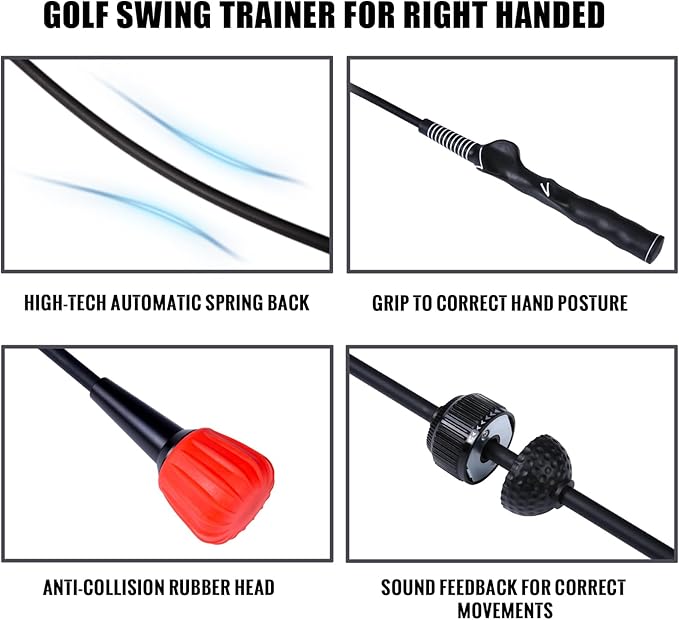 PGM Golf Swing Trainer Aid -2.0 Golf Swing Training Aid Golf Practice Warm-Up Stick for Strength Flexibility and Tempo Training -Suit for Practice Chipping Hitting Golf Accessories
