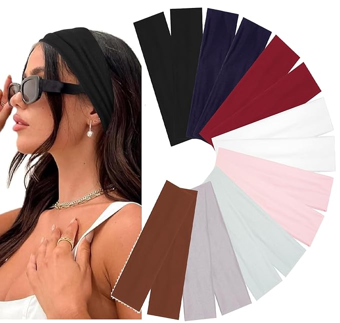 Headbands for Women 16 Pack Elastic Hair Bands for Women' Hair Non Slip Soft Cloth Fabric Head Bands Hair Accessories, Fashion Womens Headband