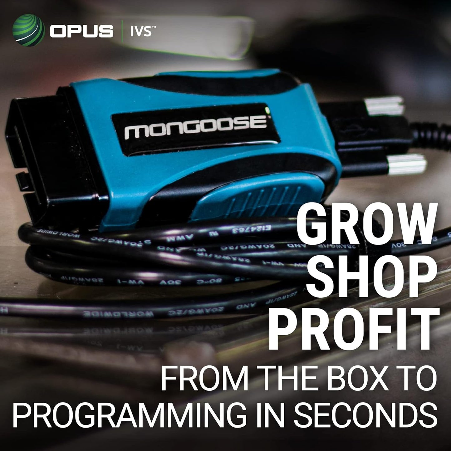 Opus IVS Mongoose-Plus J2534 OEM Vehicle Interface Cable - Ford/Lincoln/Mercury OEM Reprogramming and Diagnostics