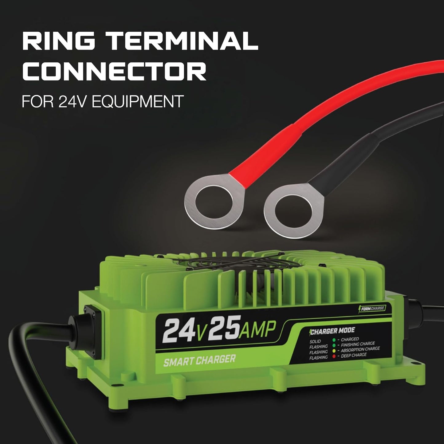 FORM 24 Volt Battery Charger for Genie Skyjack, JLG Scissor Lift, Forklift, Electric Pallet Jack, Floor Scrubber - 24V 25A