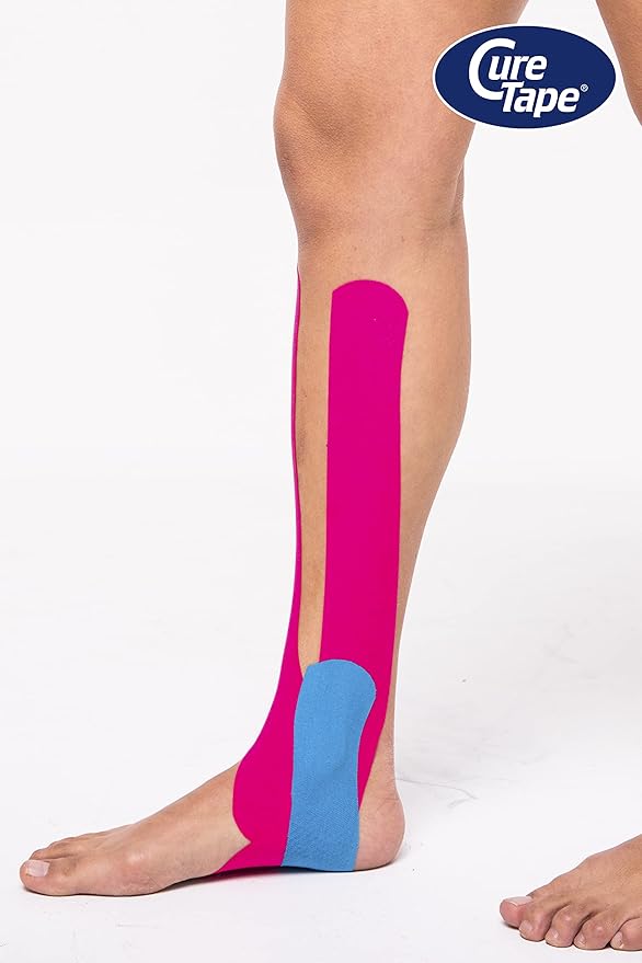CureTape Sports | Kinesiology Tape for Muscle & Joint Pain | Elastic Therapeutic Tape | Waterproof Athletic Tape | Medical K Tape | 30% Stronger Adhesion | Blue | 2inx16ft | (Pack of 1)