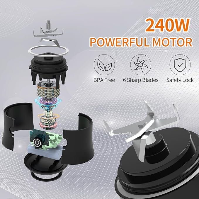 Portable Blender Cordless Personal Size Blender for Shakes and Smoothies 20oz USB Rechargeable individual Mini Blender Cup juicer for Kitchen Home Travel