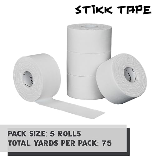 STIKK Athletic Tape - 5pk White Tape - 1.5 in x 15 Yards - Stabilizing & Supporting Muscles & Joints - Sports Injury Prevention