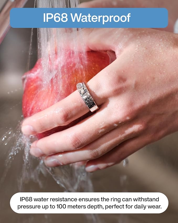 RingConn Gen 2 Air, Ultra-Thin AI Smart Ring, 10-Day Battery Life, Fitness/Sleep/Stress/HR Tracker for Women&Men, No App Fee for Standard Features, iOS & Android Compatible (Size 14, Dune Gold)