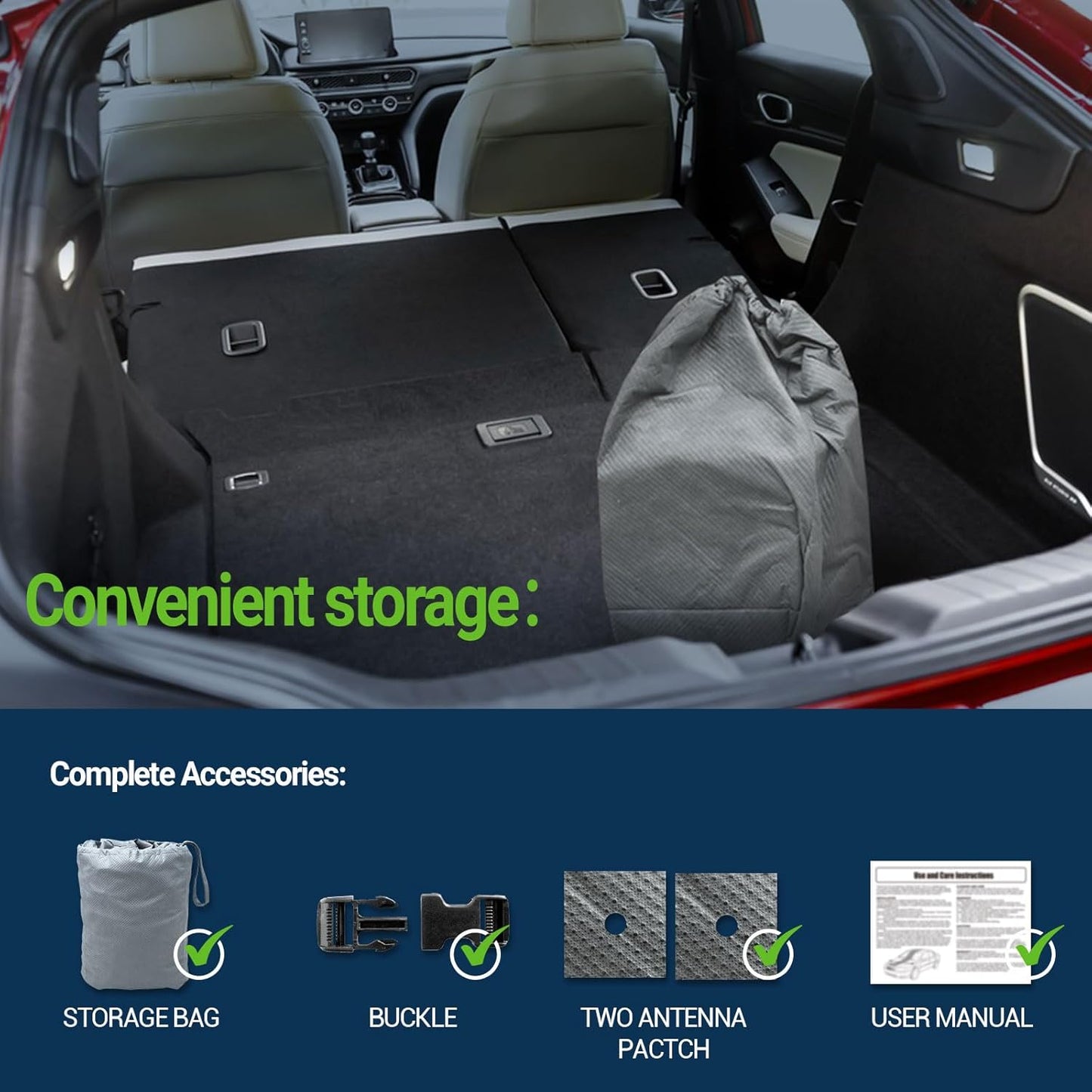 All Weather Waterproof SUV Car Cover, 7-Layer Non-Woven Cotton SUV Covers for Automobiles Car Snow Cover, Full Exterior Covers, Winter Rain Sun, Grey, Size SUV S1 175”-187”