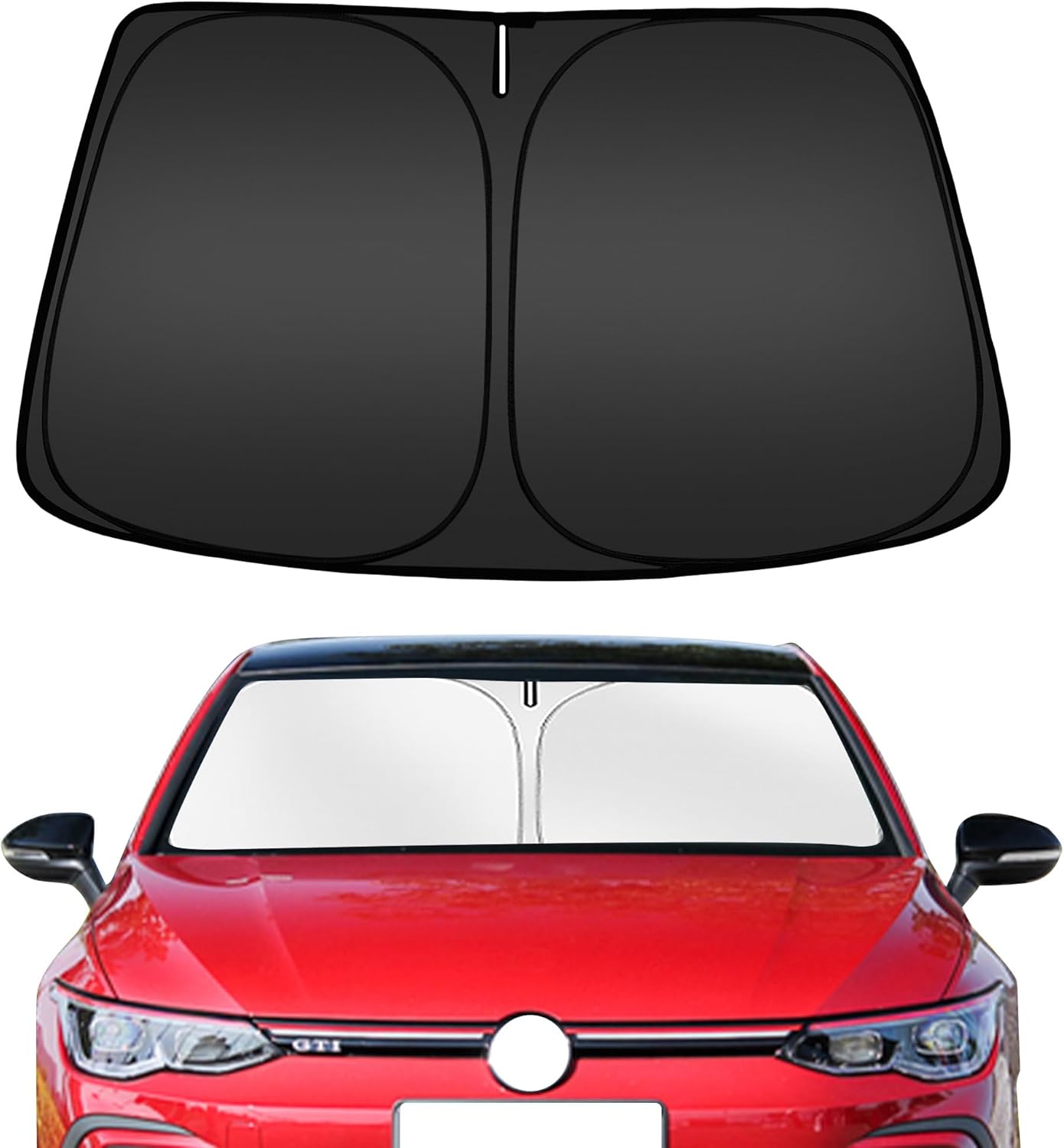 ARISMOTOR Windshield Sun Shade for Volkswagen VW Golf MK8 GTI R 2022-2025, Custom Fit Foldable Front Window Sunshade Sun Visor Protector, Block UV Rays Keep Your Car Cooler