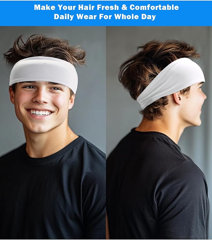 Headband for Men & Women, Sweat Wicking Sports Sweatband Headbands, Workout Running Training Yoga Basketball Hairband