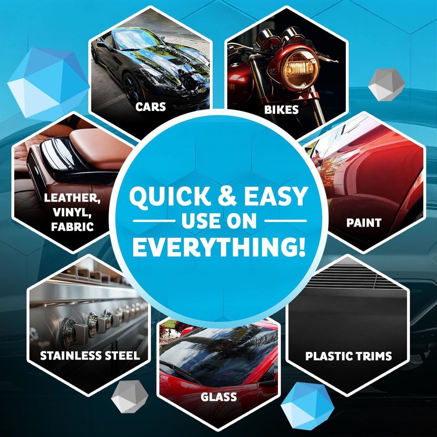 MAXLONE ™ Car Spray with Triphene® Technology, Quick Spray & Wipe All Purpose Waterless Detailer Clean, Shine, Protect Paint, Glass, Wheels, Trim Without Pre-Washing (3, 20oz w 6 Micro Fiber Cloth)