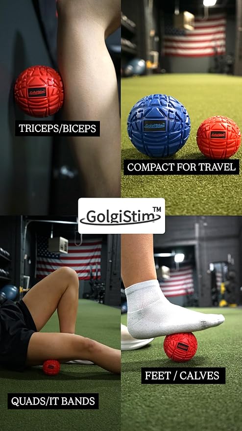 Large Trigger Point Massage Ball - 3.1 Inch Hard Rubber Therapy Ball for Myofascial Massage - Deep Tissue Massager for Myofascial Release and Pressure Point Recovery (Red (Medium))