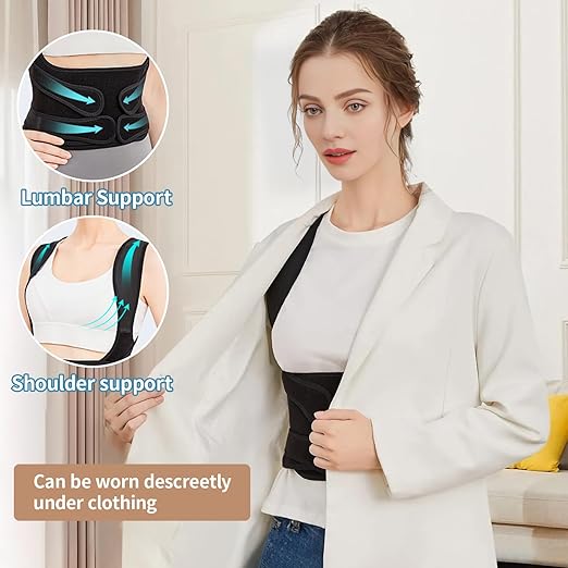 Posture Corrector for Women and Men - Adjustable Back Brace & Straightener: Ideal for Scoliosis, Hunchback Correction, Back Pain Relief, Spine Correction, Back Support, and Posture Training