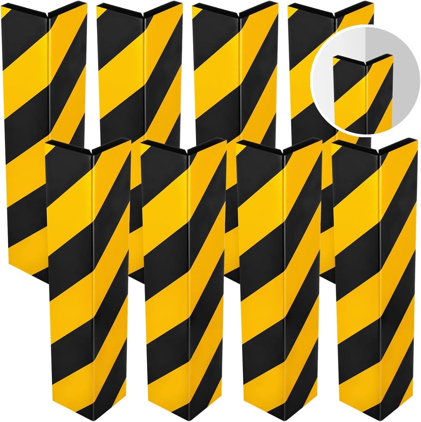 8 Pcs Garage Wall Protectors, Garage Wall Corner Foam Guards, Reflective Wall Edge Protectors, Strong Self-Adhesive Door Bumper Guards for Warehouse, Parking Lot, 15.7×5.9×0.6"