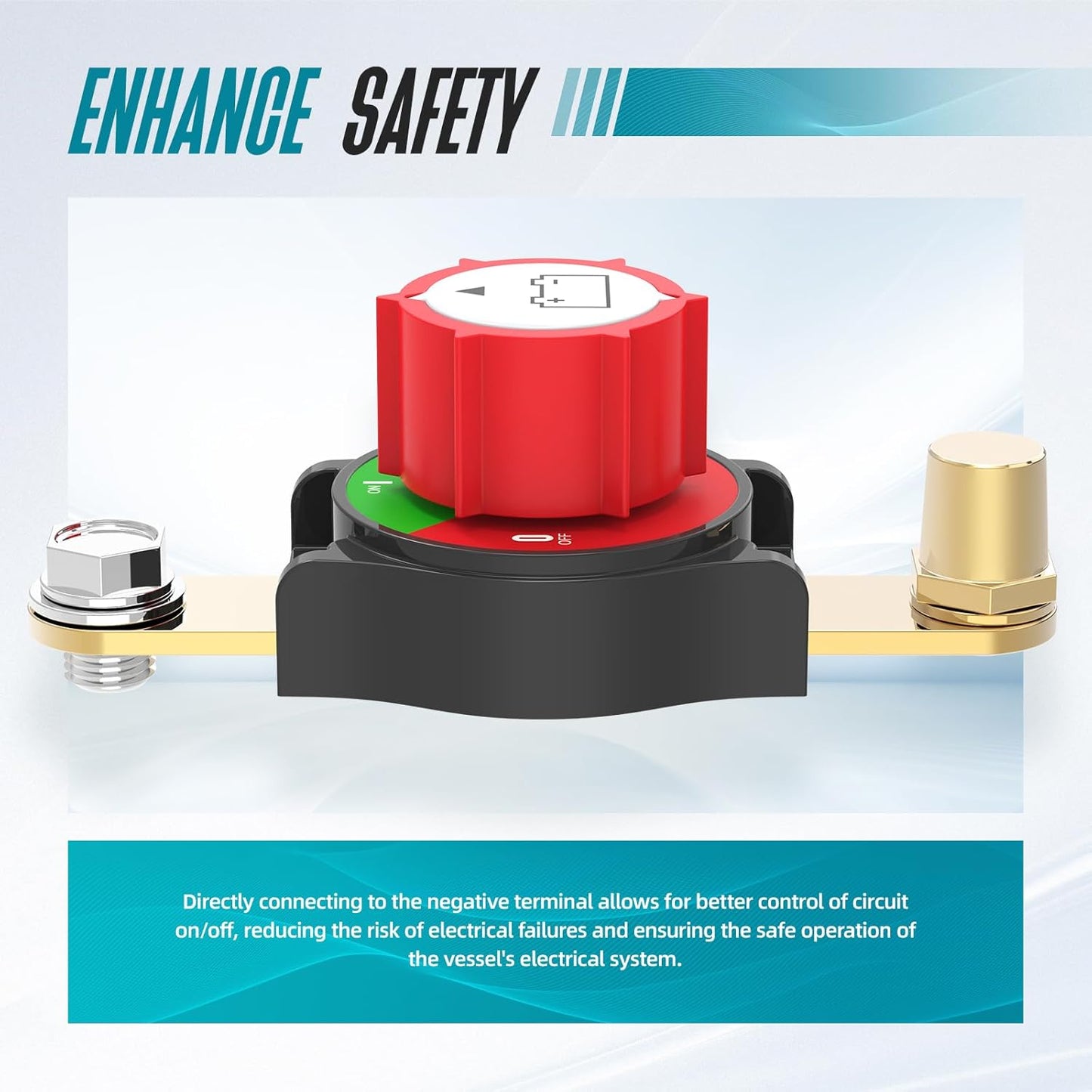 Battery Disconnect Switch, Hilictokt Top Post to Side Post Battery Switch 275A 12-48V Heavy-Duty Battery Disconnect Switch Battery Cut Off Switch for Car Vehicle RV and Boat (On/Off)