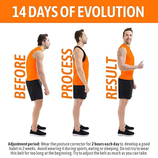 Posture Corrector for Men and Women, Upper Back Brace for Clavicle Support, Adjustable Back Straightener Belt and Providing Pain Relief from Neck, Back & Shoulder