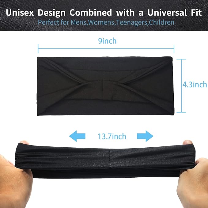 8-Pack Headbands for Women Wide Hair Band Non-Slip Head Bands for Sport Yoga, Running Fitness.