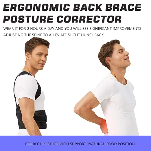 Back Brace Posture Corrector for Women and Men, Full Back Support Straps Straightener, Hunchback Improve Posture-Shoulder, Lumbar and Upper Lower Back Pain Relief (Large)