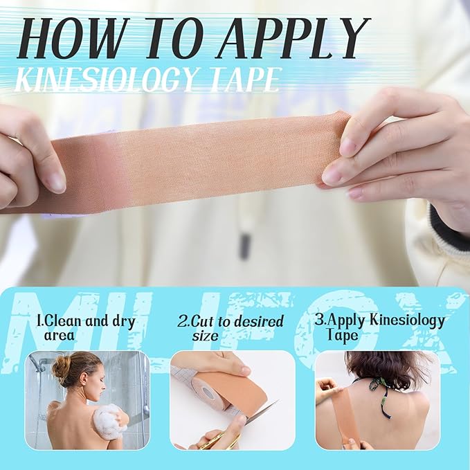 2 Rolls Kinesiology Tape, Waterproof Kinetic Tape 1.97 in x 16.4 ft, Uncut Cotton Elastic Athletic Strips for Knee, Shoulder, Ankle, Muscle Support (Complexion and Green Camouflage)