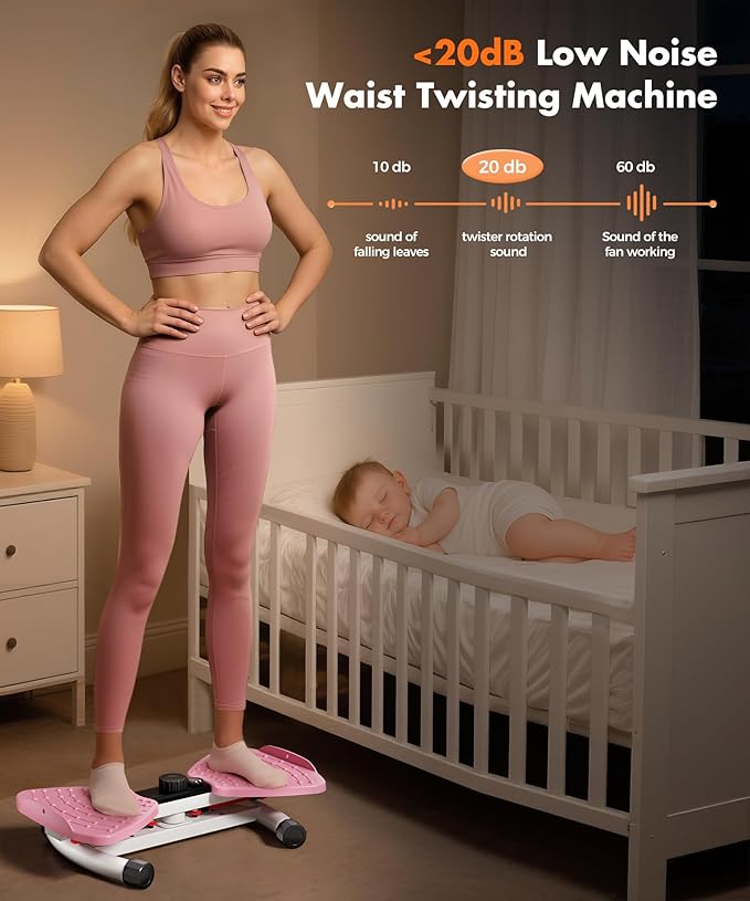 Waist Twisting Machine Fitness Tool, Ab Twister Board with the Smart LED Digital Monitor, 330LBS Capacity & 20dB Ultra-Quiet, Anti-Slip Home Gym Workout Equipment for Women Belly Fat