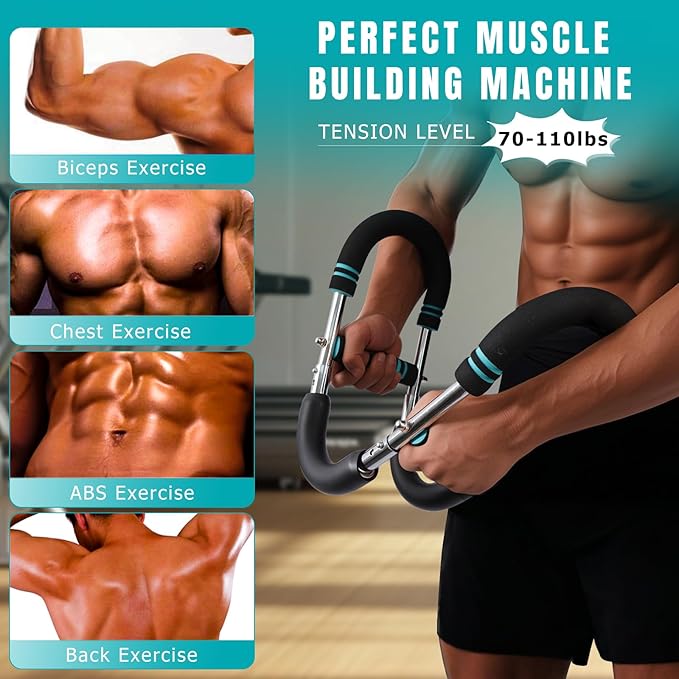 Twister Arm Trainer for Men, Adjustable Chest Shoulder Workout Equipment, Detachable Forearm Exercise Strengthener Fitness Equipment for Home Gym