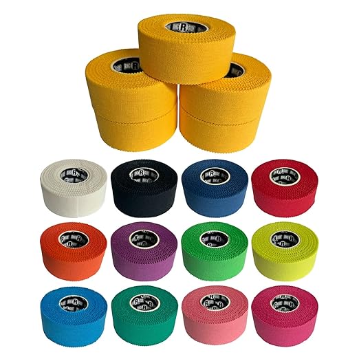 Ringside 1" Athletic Trainers Tape, Cotton Kinesiology Tape for Combat Sports, Adhesive, 30 Foot Rolls, Gold, 5 Pack