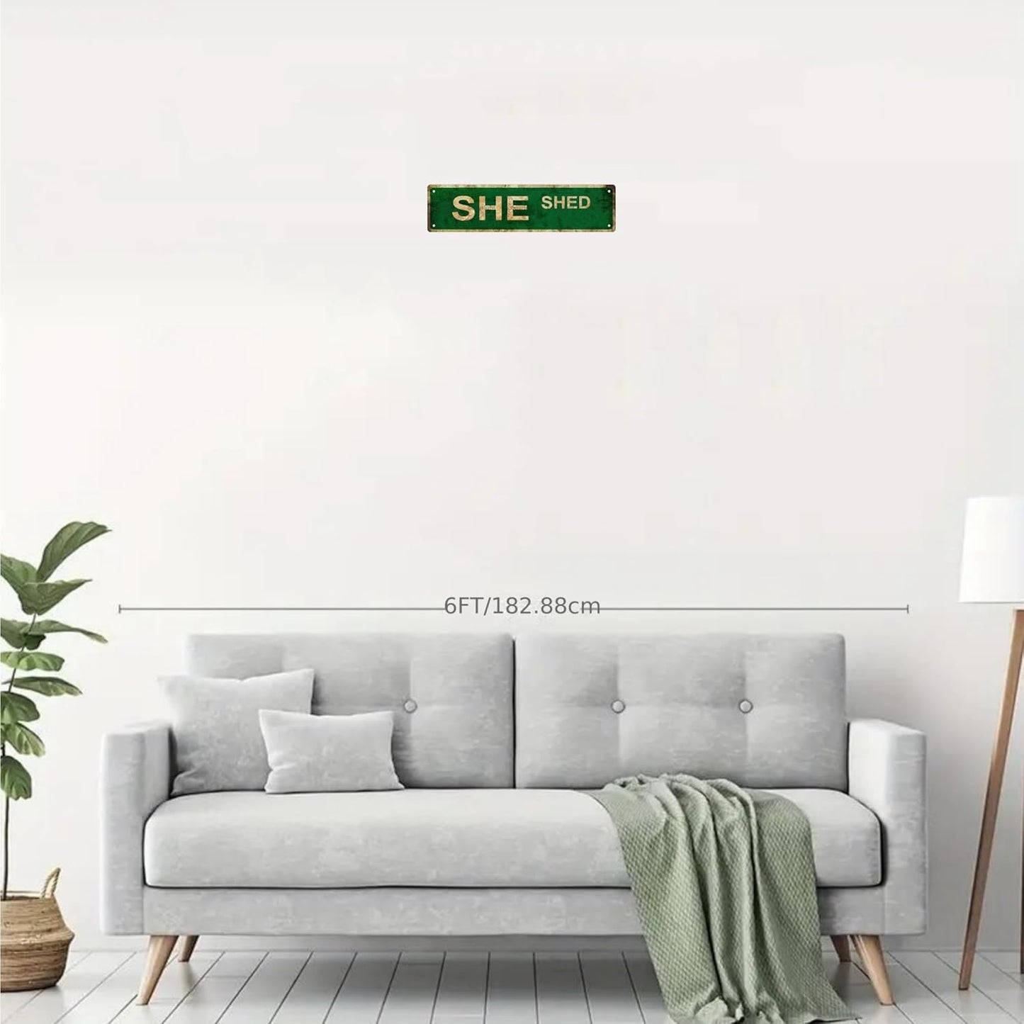 SHE SHED Vintage Metal Tin Sign, Street Sign, Home Decor, Room Decor, Wall Decor, Bathroom Decor, Bar Decor, Cafe Decor, Garage Decor, 16 x 4 Inch