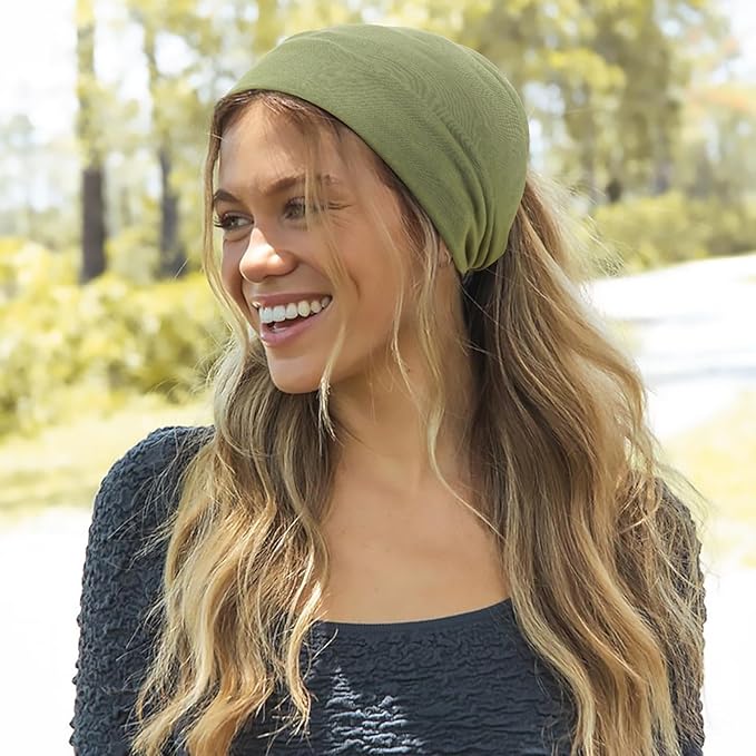 DRESHOW Wide Headbands for Women Elastic Turban Hair Bands Boho Head Bands for Women's Hair Non-Slip Yoga Workout Hairband Girls Accessories 4 Pack