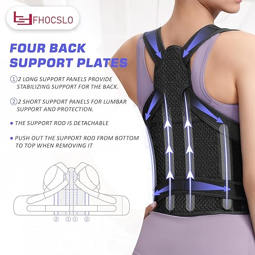 Back Brace Posture Corrector for Women and Men, Full Back Support Straps Straightener, Hunchback Improve Posture-Shoulder, Lumbar and Upper Lower Back Pain Relief (Black, S)
