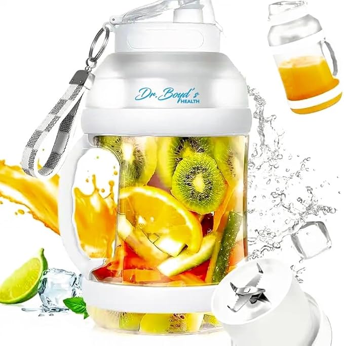 Dr.Boyd's Portable TEAM miXer 68oz Portable blender for Shakes, Smoothies Blended Drinks, Large Capacity, Type-C charging, Powerful Motor, BPA free, Stainless steel blades, Bulit in Safety Features