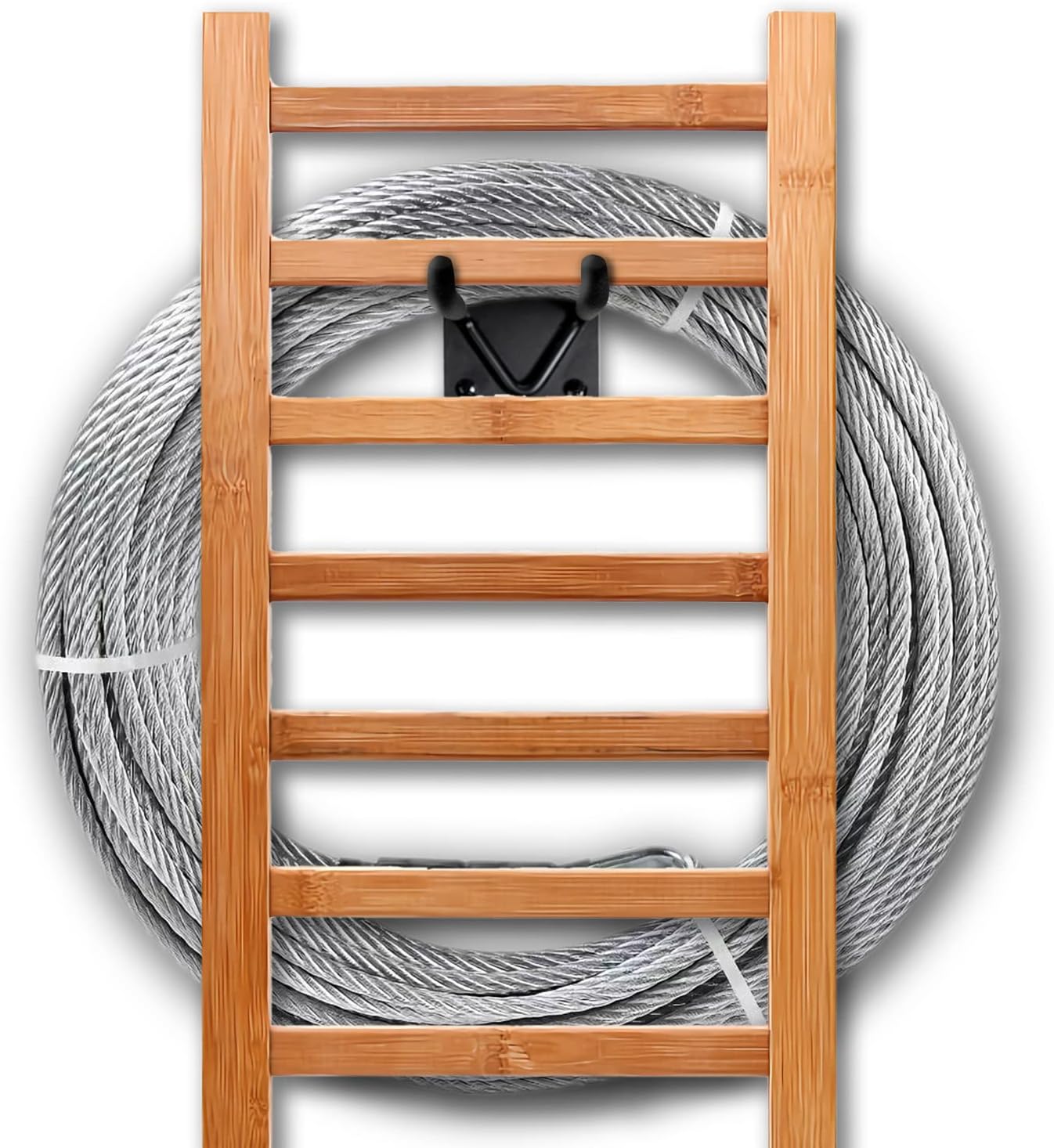 Garage Hook Hangers 2 Pcs, Shovel Holder Wall Mount, Rake Racks, Upgraded Ladder Hanger, Heavy Duty Folding Chair Rack, Garden Tool Hooks for Hanging Yard Tools, Ladders, Bikes and More