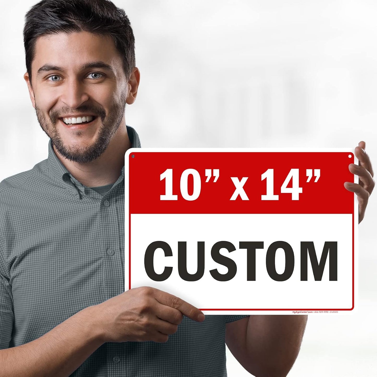 Custom Sign, Custom Sign for Business, Indoor/Outdoor use. 10x14 Inches, Rust Free .040 Aluminum, Fade Resistant, Made in USA by My Sign Center (Header)