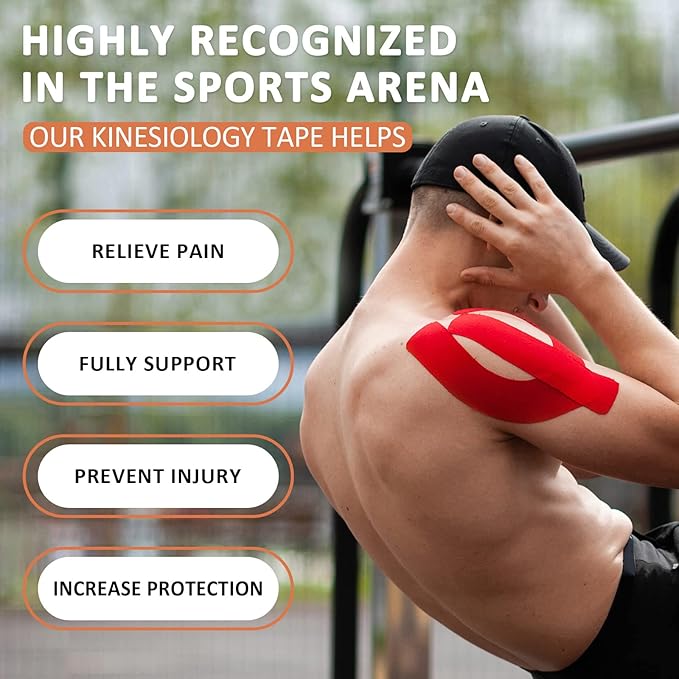 Kinesiology Tape Roll 35M, K Tape Knee Support Uncut Roll, Muscle Tape for Pain Relief, Beige