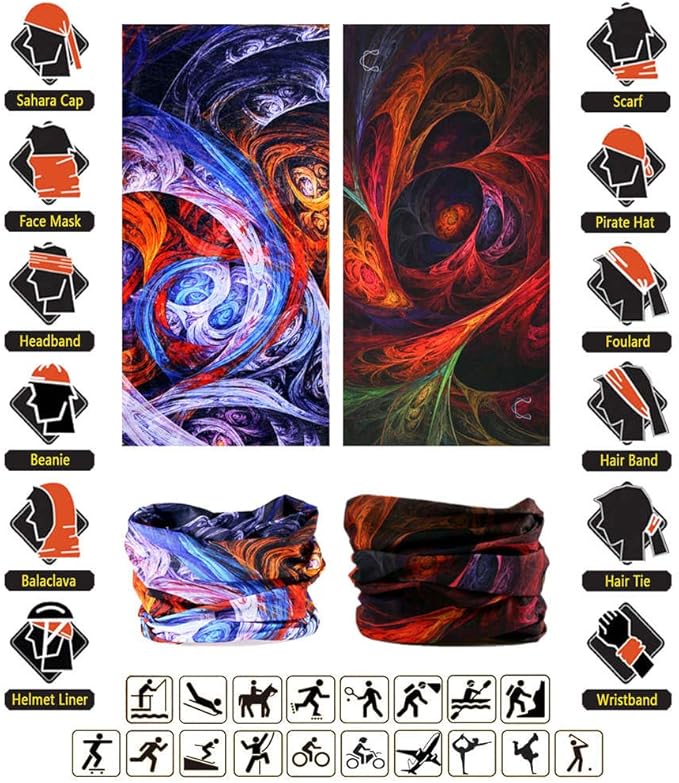 Neck Gaiter Headband Headwear Head Wrap Face Mask Magic Scarf Bandana for Men and Women