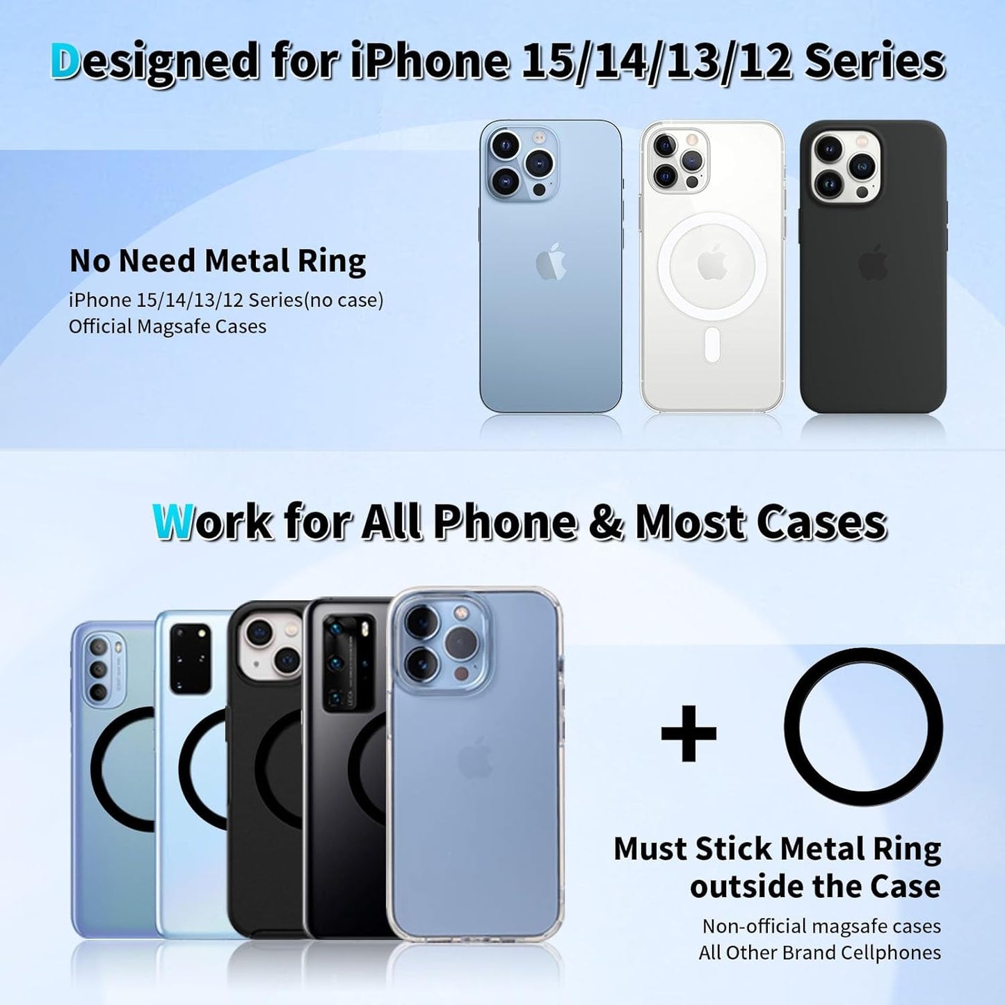 APPS2Car for MagSafe Car Mount, Magnetic Phone Holder for Dashboard Windshield iPhone Car Holder Compatible with iPhone 15 14 13 12 Pro Plus Max Mini MagSafe Mount, 17 Strong Magnets, Green