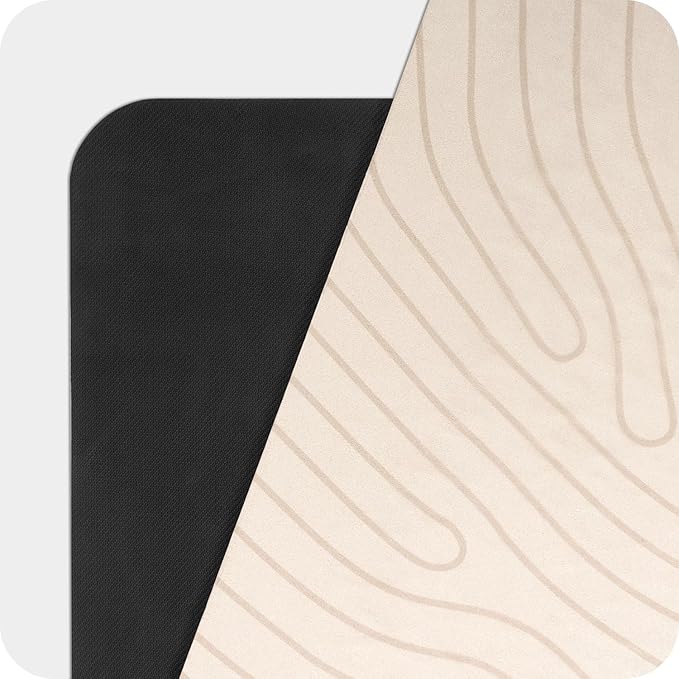 4mm Cushioned Exercise Mat for Yoga & Pilates - Anti Slip, Polyurethane with Suede Top & Carrying Strap