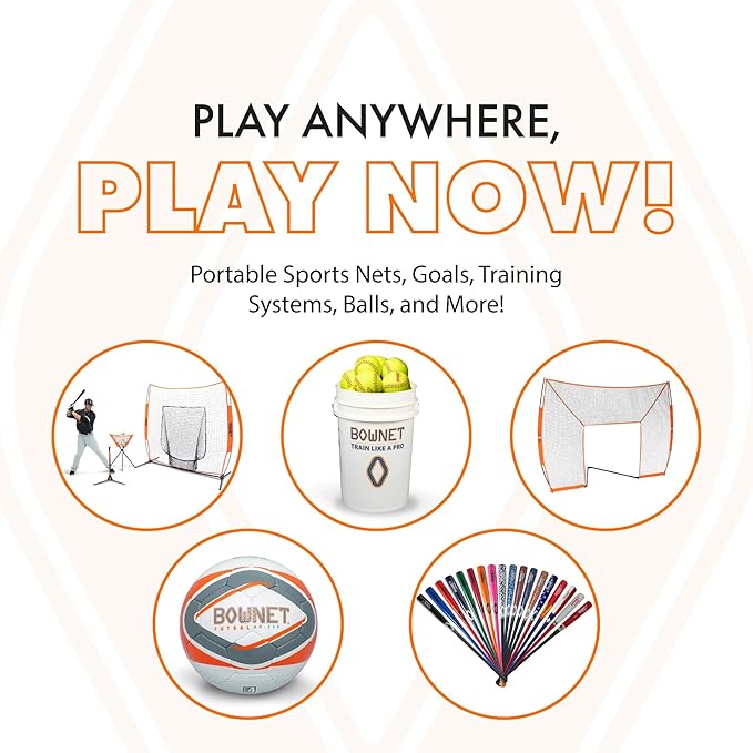 Bownet Portable Street Hockey Net with Padded Posts, Ground Frame, and Carrying Bag (4'6" x 3'6")