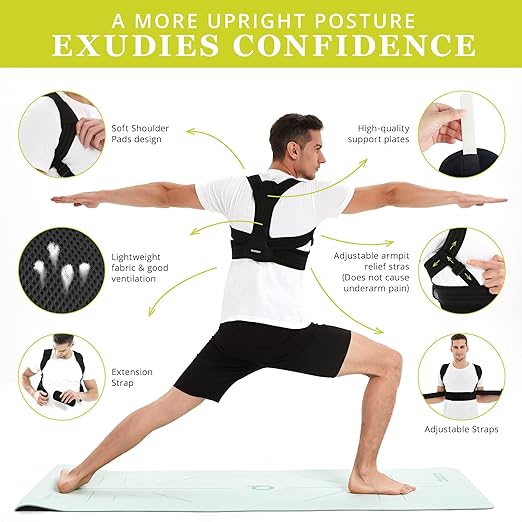 Posture Corrector for Women Support: Back Straightener Brace - Relieve Upper Shoulder Lower Back Pain for Men Large/X-L