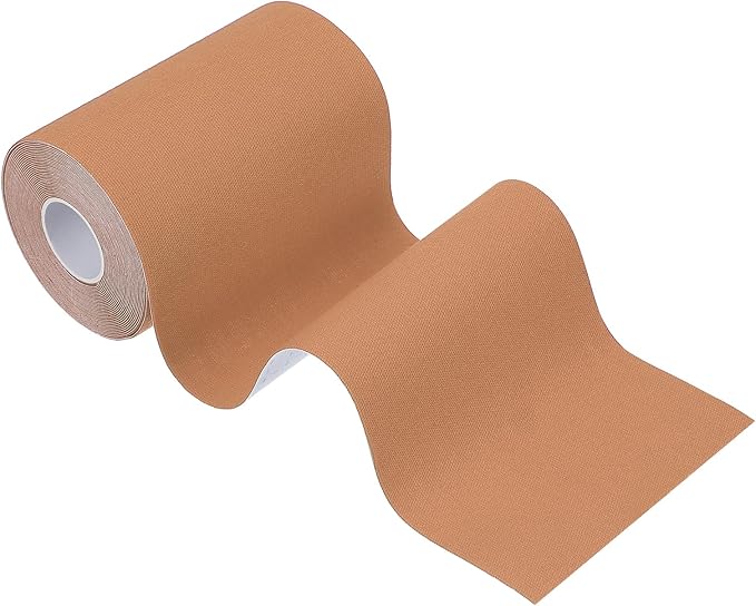 PATIKIL 5.5 Yard x 4 inch Kinesiology Tape, 1 Roll Adhesive Cotton Sports Muscle Support Tapes Waterproof Elastic Tape for Knee Ankle Wrist Shoulder, Light Orange