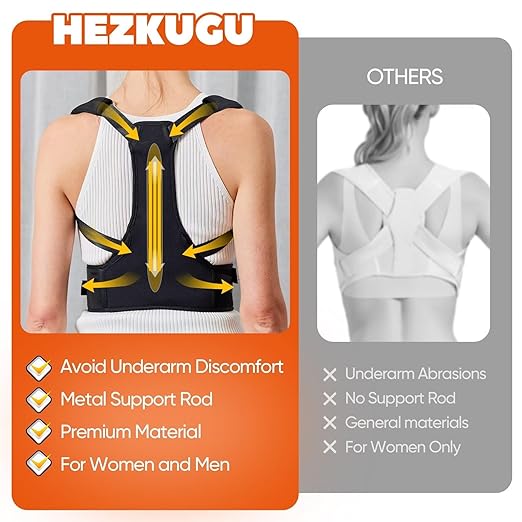 Posture Corrector For Women and Men, Fully Adjustable Back Brace Posture Corrector, Back Straightener Posture Corrector Providing Pain Relief From Neck, Shoulder, Back, Lumba (XL)