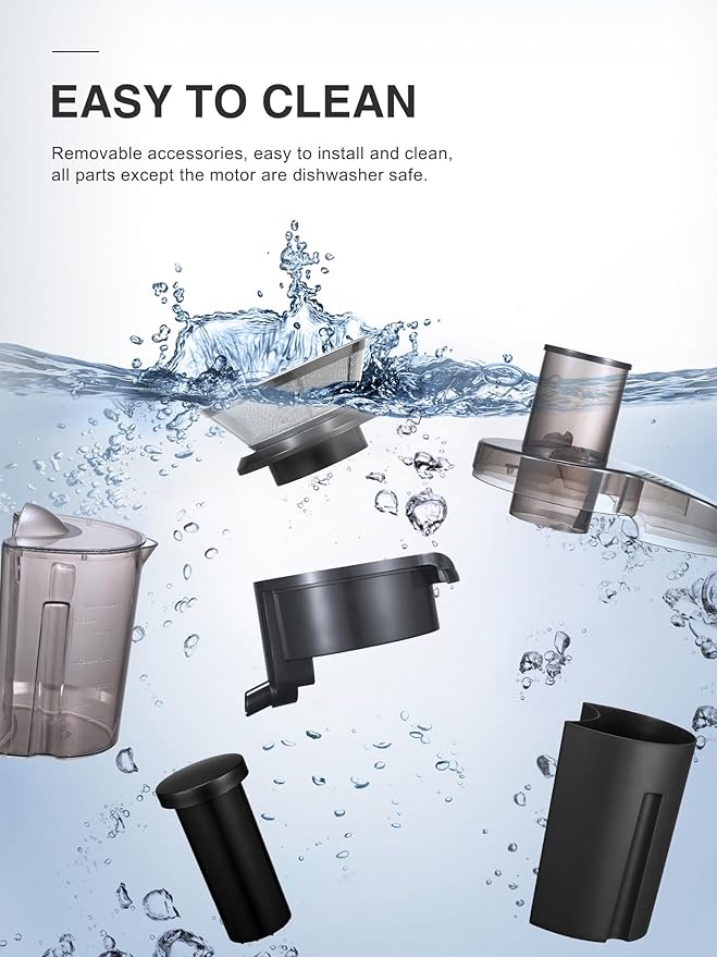 QCen Juicer Machine, 800W Centrifugal Juicer Extractor with Wide Mouth 3” Feed Chute for Fruit Vegetable, Easy to Clean, Stainless Steel, BPA-free (Green)