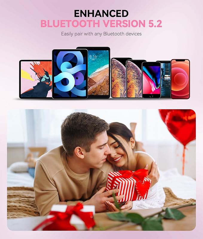 MUSICOZY Sleep Headphones Headband Bluetooth 5.4 Wireless Headband Headphones for Sleeping for Side Sleeper with Ultra-Thin HD Stero Speaker for Workout(Pink)