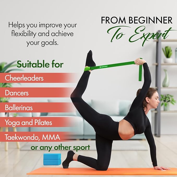 Stretching Strap for Cheer – Flexibility Stunt Strap for Cheerleaders – Durable Cheer Stretching Bands for Improved Flexibility, Range of Motion – Essential Cheer Accessories