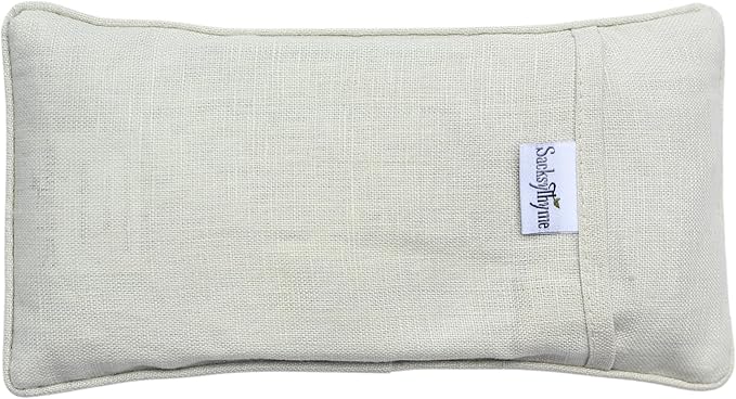 Organic Linen Eye Pillow - Lavender & Flaxseed for Relaxation, Yoga, Stress Relief - Microwavable Heating Pad & Cool Compress - Made in USA - Gifts for Meditation