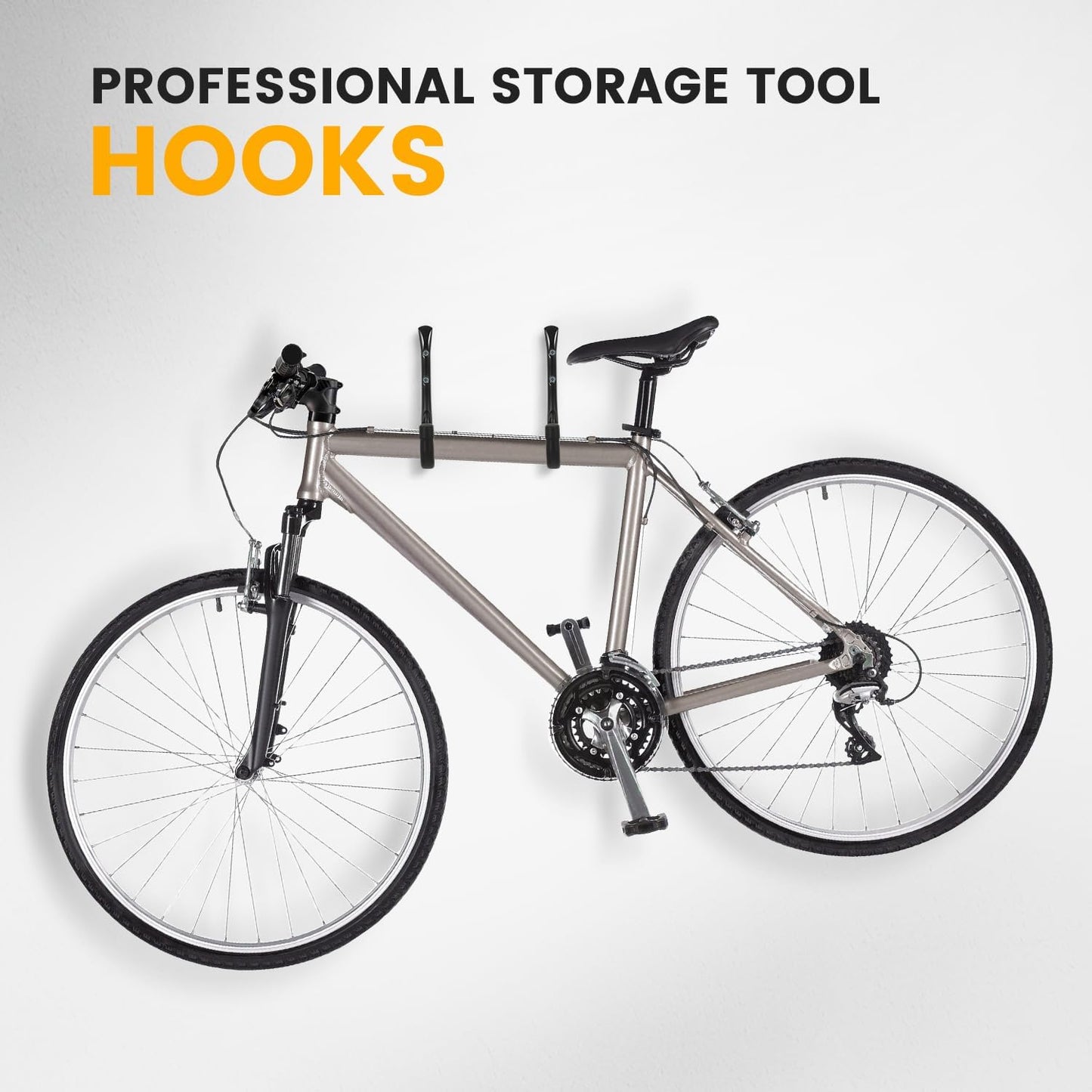 8-Pack Heavy Duty Garage Hook for Hanging 50 lbs, J Utility Hooks for Garage, Metal Wall Hooks Heavy Duty, Garage Hook for Hanging, Black