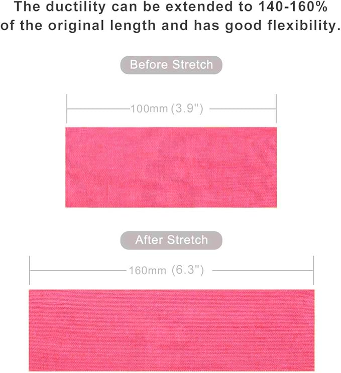 MUEUSS Kinesiology Tape Elastic Cotton Athletic Tape Precut Strips,Waterproof Tape for Protects Muscles,Knees,Shoulders Plantar Fasciitis Pain Relief,Pregnancy Belly Tape (2rolls Black&Pink)