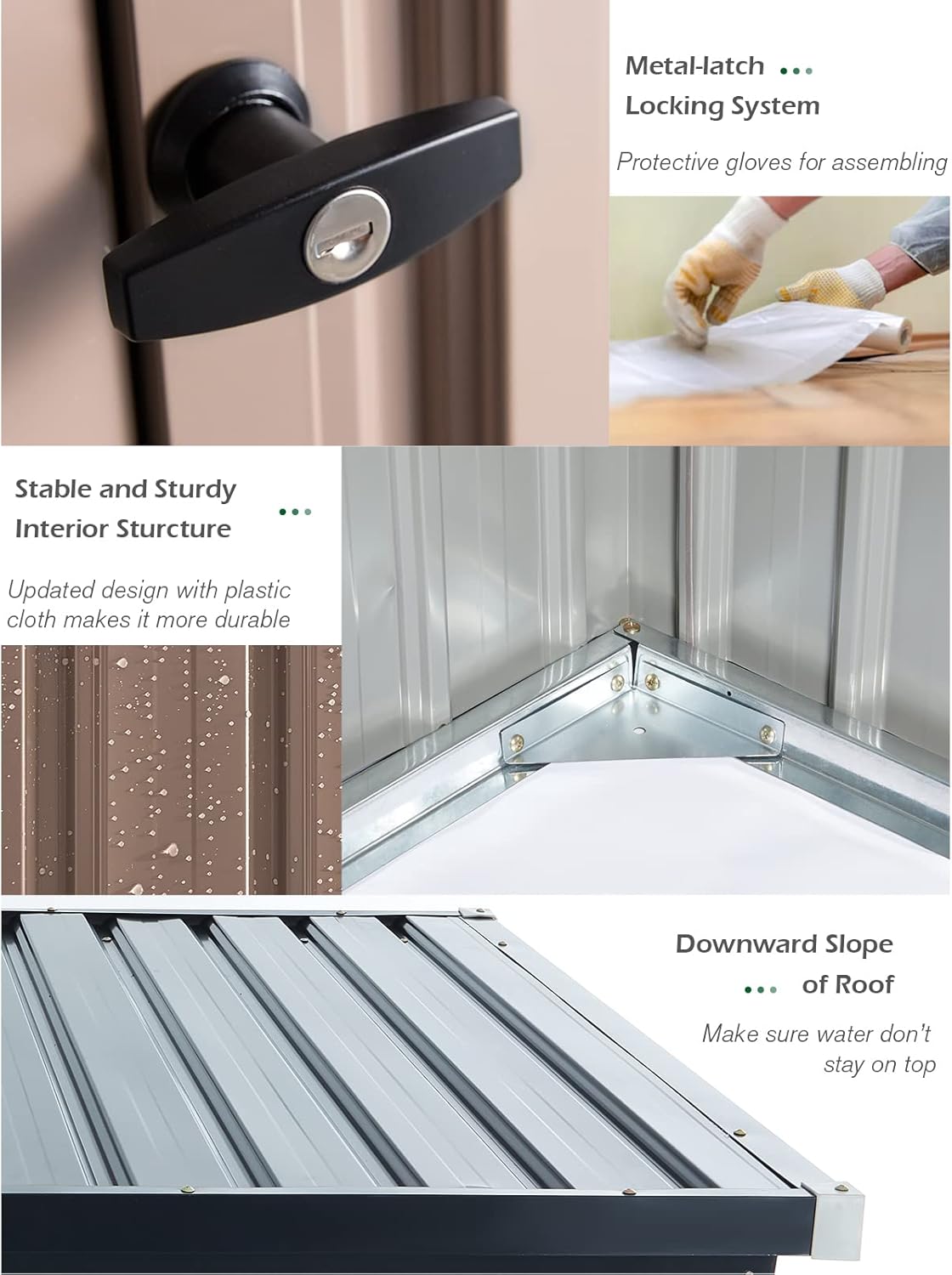 AECOJOY 6' x 4' Storage Shed, Metal Sheds & Outdoor Storage Clearance, Utility and Tool Garden Shed with Lockable Doors for Backyard, Patio, Outside Use