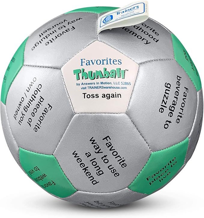Trainers Warehouse 6" Thumball Collection, 32 Prompts for Conversation, Team Building, Relationship and Training