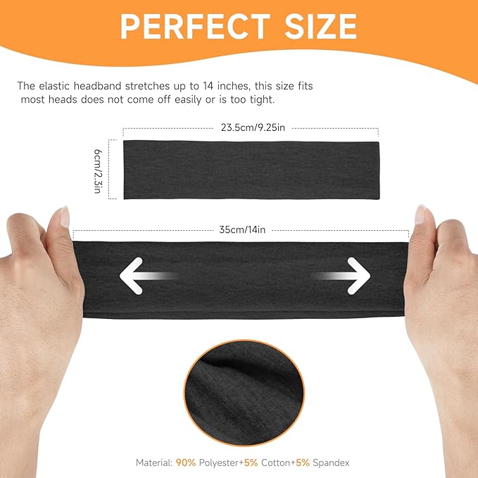 Workout Headbands for Women Non Slip - 8PCS Elastic Sport Head Bands for Women's Hair, Sweat Headband for Athletic Yoga Running Gym