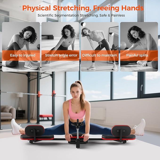 NArra Leg Stretcher Machine, Adjustable Leg Stretch Training Machine, 330lbs Heavy Duty Leg Extension Machines for Home Yoga Gym Fitness to Train Leg Flexibility, Black