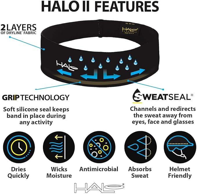 Halo Headband II AIR Series Sweatband Pullover for Women and Men - Headbands with The Soft, Textured, Lightweight, Quick Drying Features of Our AIR Series Fabric-Keeps Sweat Off Your Face