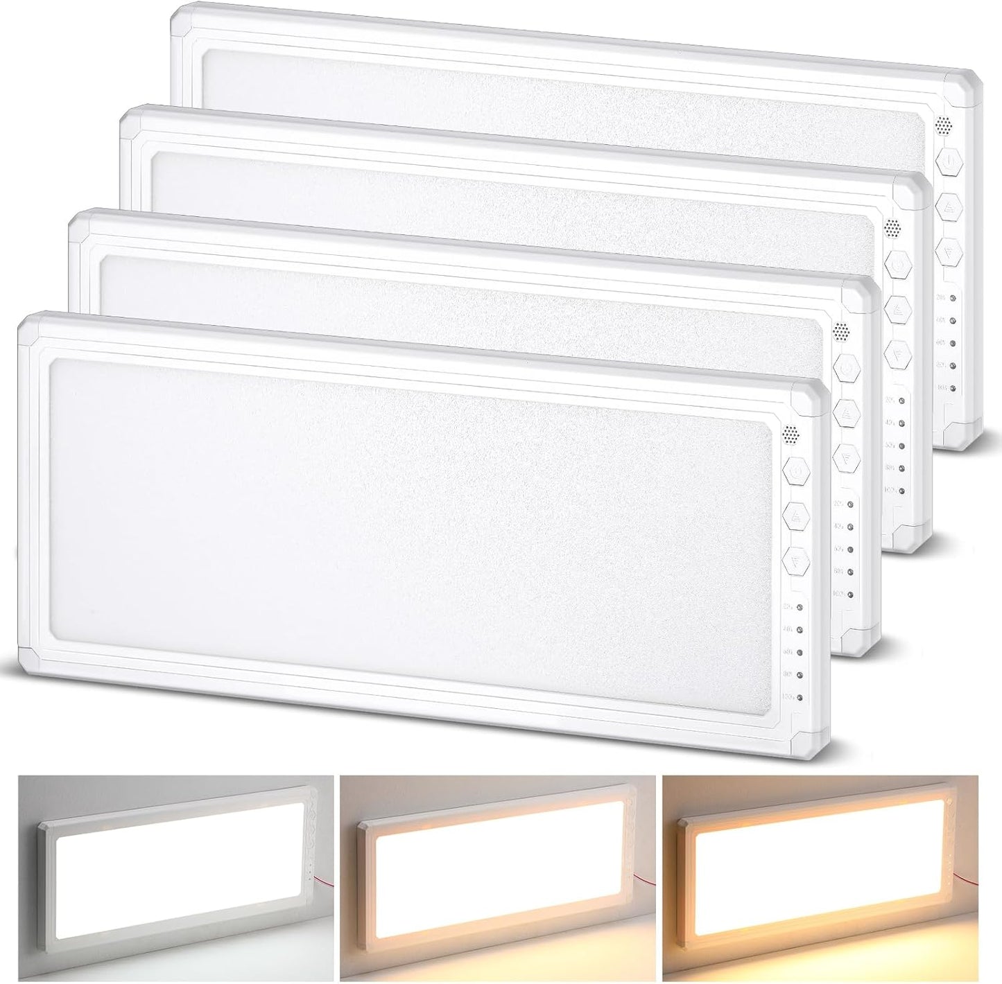 4 Pack RV Ceiling Lights Interior 16.7"x 6.6" 156 LEDs 1200 Lm RV LED Lights Interior 12v with 5 Levels of Dimming and 3 Color Temperature for Trailer Boat Car Camper