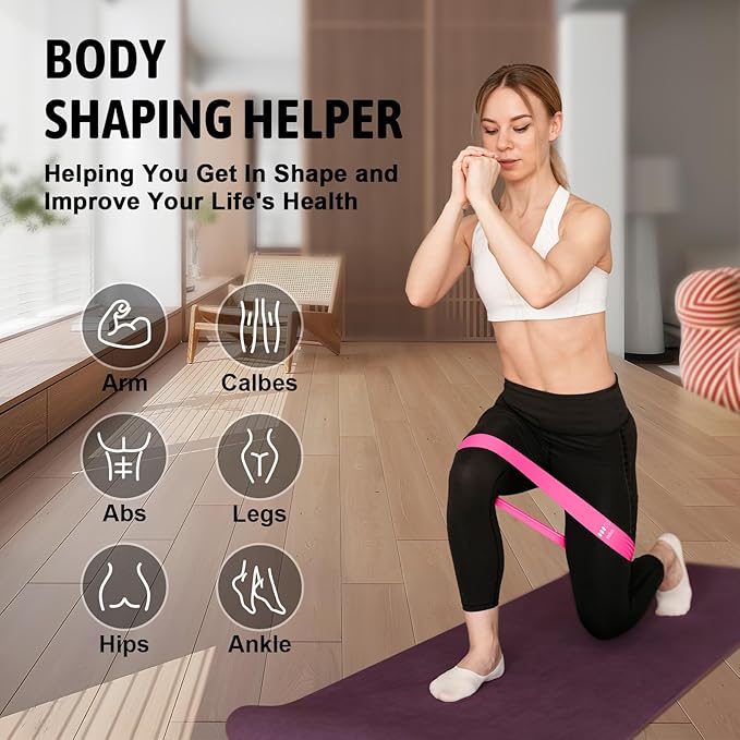 Resistance Bands for Working Out, Exercise Bands Resistance Bands Set with 5 Resistance Levels, Multi-Colored Workout Bands for Indoor & Outdoor Fitness, Leg Strength Training, Yoga